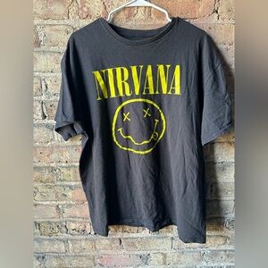 NIRVANA Black Tee with White Print